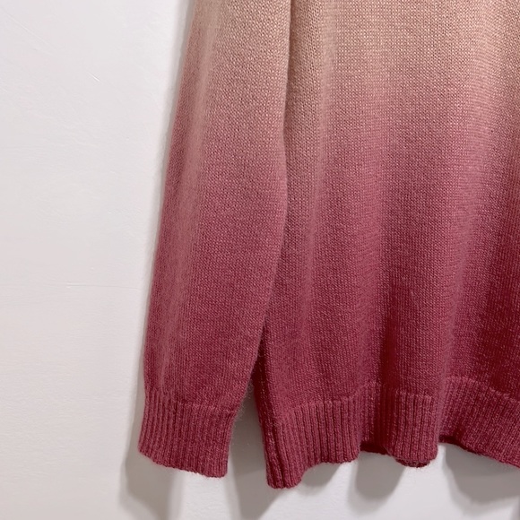 Gerard Darel Paris Womens Wool Mohair Pink Dip-Dyed Ombre V-Neck Sweater Size 4 - Picture 9 of 11